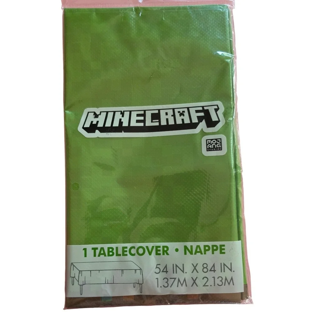 Minecraft Mojang Studios Plastic Tablecover Green Party Tablecloth 54 x 84 79453